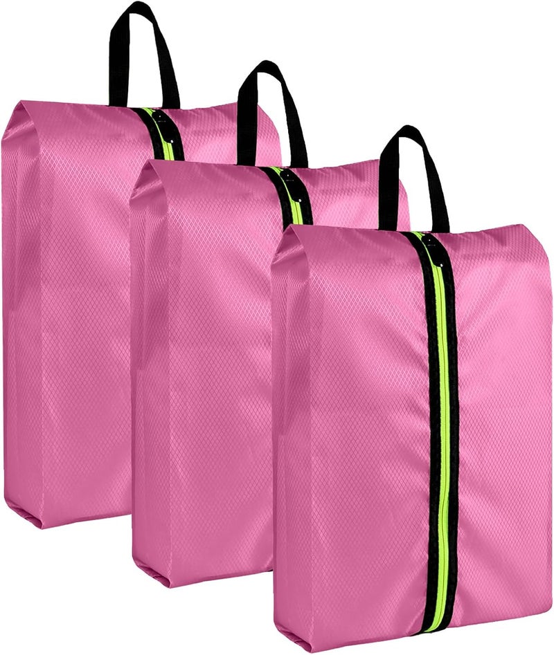Eopres Shoe Bags for Travel - Set of 3 Pack Large Capacity Oxford Fabric Shoe Bags, Multi-Functional Dust-Proof and Waterproof Men & Women Travel Shoe Bag (Pink) - Image 1